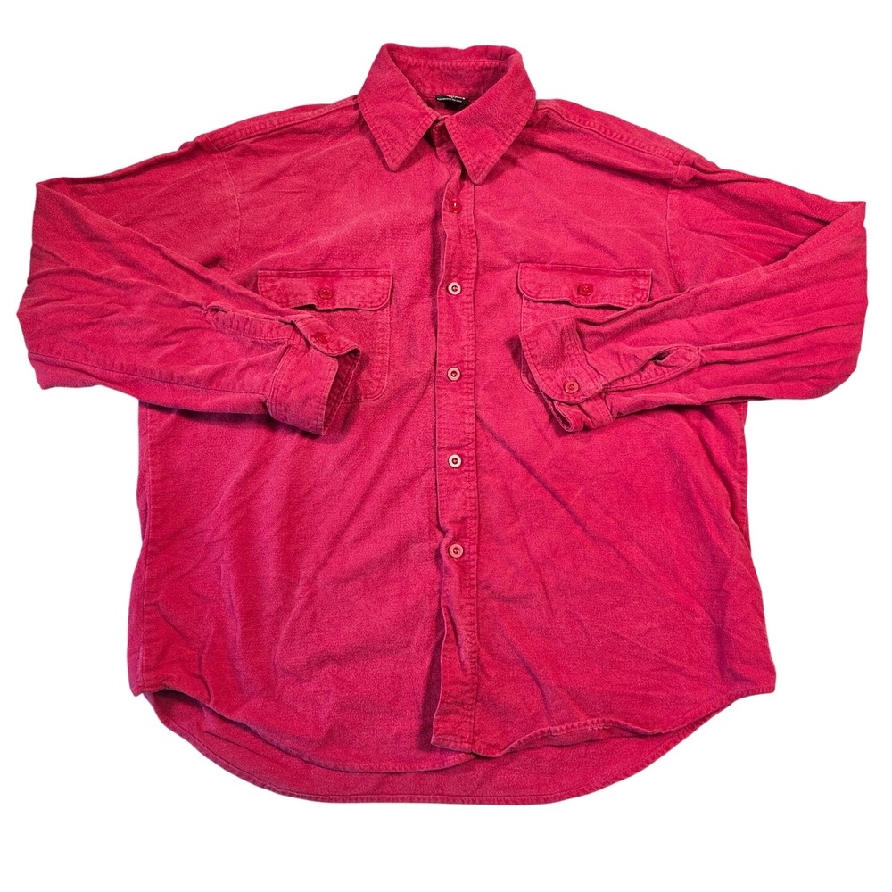 Vintage Prentiss Mens Long Sleeve Button Up Flannel Shirt L Made in USA Outdoors